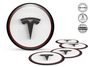 Tesla Style Autocollants Roue Badges Silicone Racing